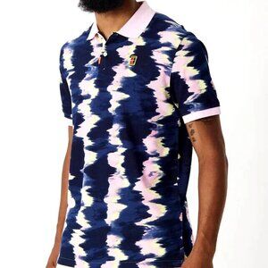 Nike Men's Size M Pink Foam Short Sleeve Polo Print Slim-Fit